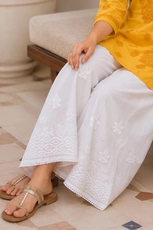 White_Hand_Embroidered_Lucknowi_Chikankari_Sharara