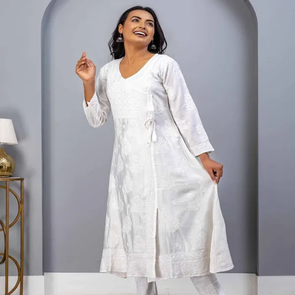 Hand_Crafted_Lucknowi_Chikankari_Mul_Chanderi_White_Angarkha