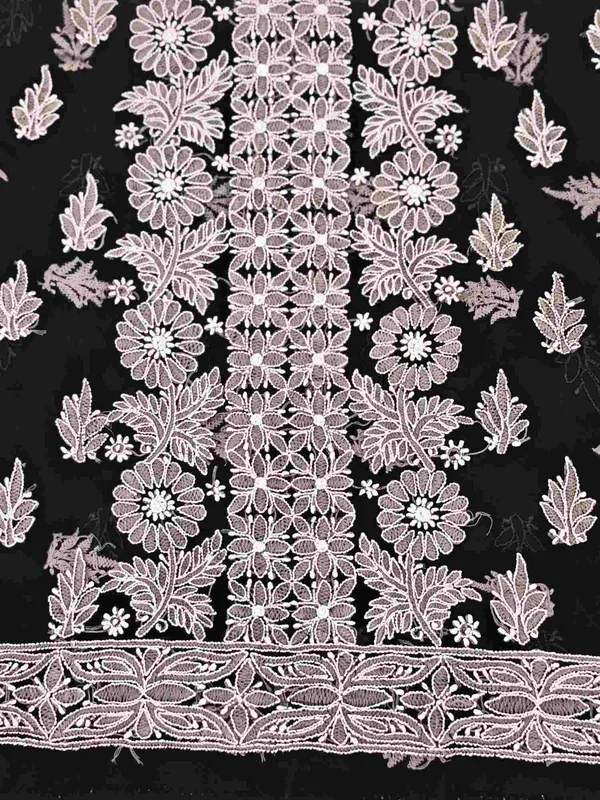 Black_Hand_Crafted_Soft_Chiffon_Unstitched_Chikan_Suit_Set_Panel_Pattern