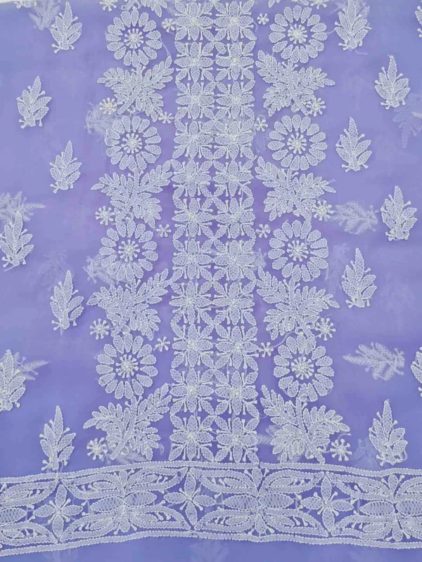 Lavender_Purple_Hand_Crafted_Soft_Chiffon_Unstitched_Chikan_Suit_Set_Panel_Pattern