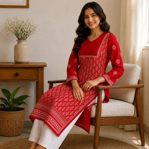 Scarlet_Red_Kurti_Cotton_Full_Jaal_Work