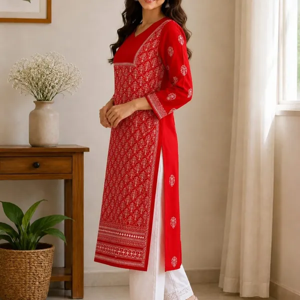 Scarlet_Red_Kurti_Cotton_Full_Jaal_Work
