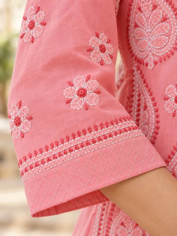 Coral_Pink_Voile_Cotton_Kurti