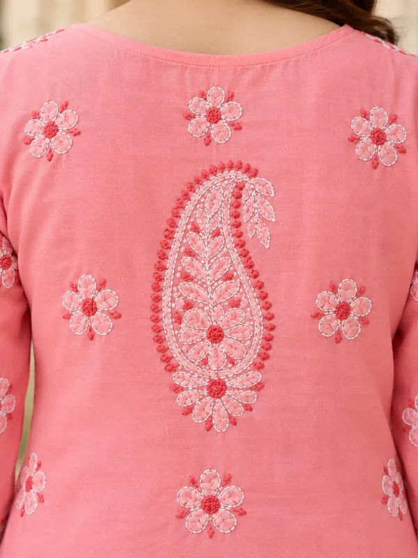Coral_Pink_Voile_Cotton_Kurti