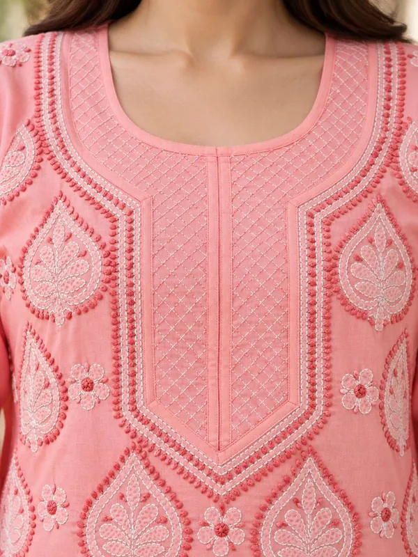 Coral_Pink_Voile_Cotton_Kurti