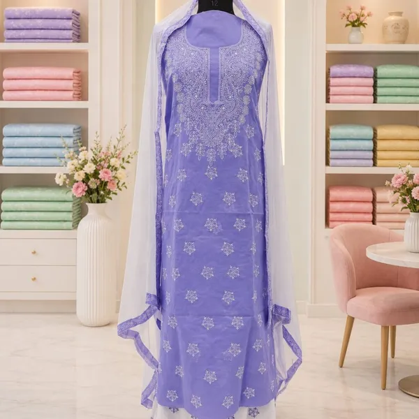 Lavender_Cotton_Suit_Piece_With_Contrast_Bottom_Chiffon_Dupatta