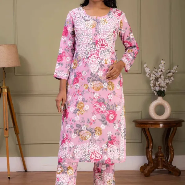 Pink_Floral_Mul_Cotton_Kurti_Set