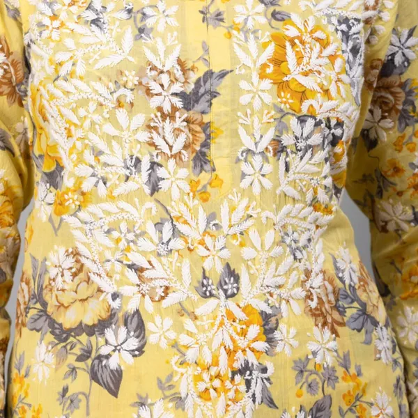 Yellow_Floral_Mul_Cotton_Kurti_Set