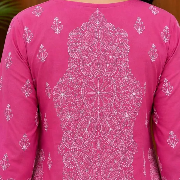 Fuchsian_Pink_Hand_Embroidered_Lucknowi_Chikankari_Akira_Cotton_Kurti
