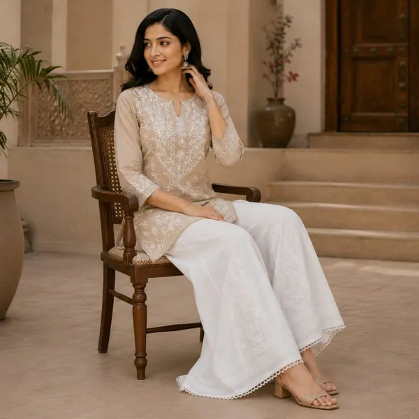 White_Hand_Embroidered_Pure_Cotton_Chikankari_Kalidar_Palazzo