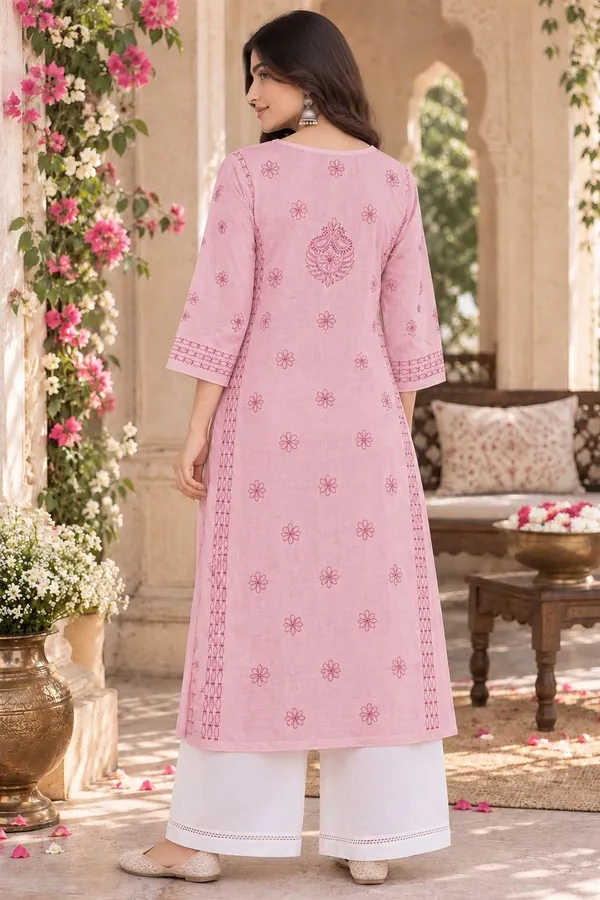Onion_Pink_Handcrafted_Lucknowi_Chikan_Aabha_Cotton_Kurti