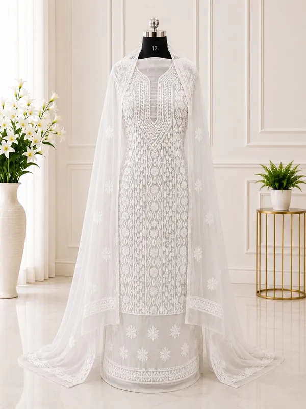 White_Chiffon_Front_Jaal_Suit_Piece_With_Dupatta