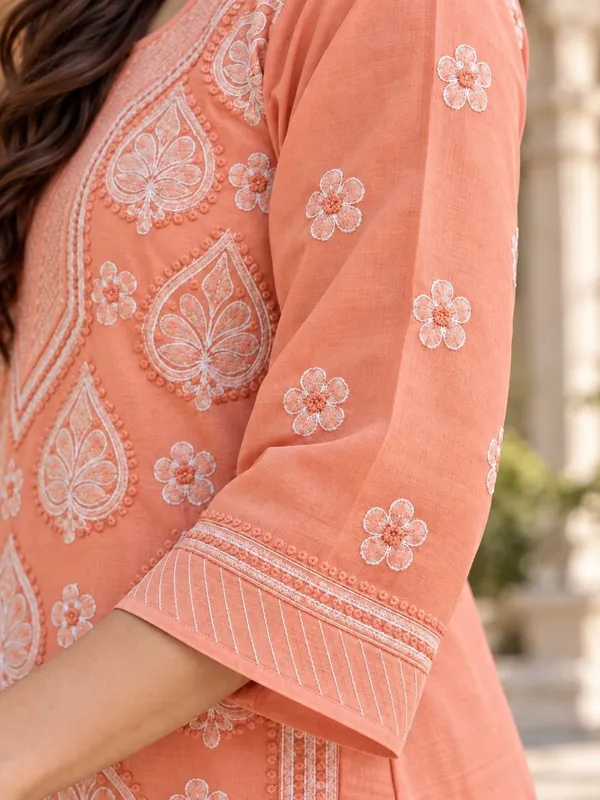 Light_Peach_Voile_Cotton_Kurti
