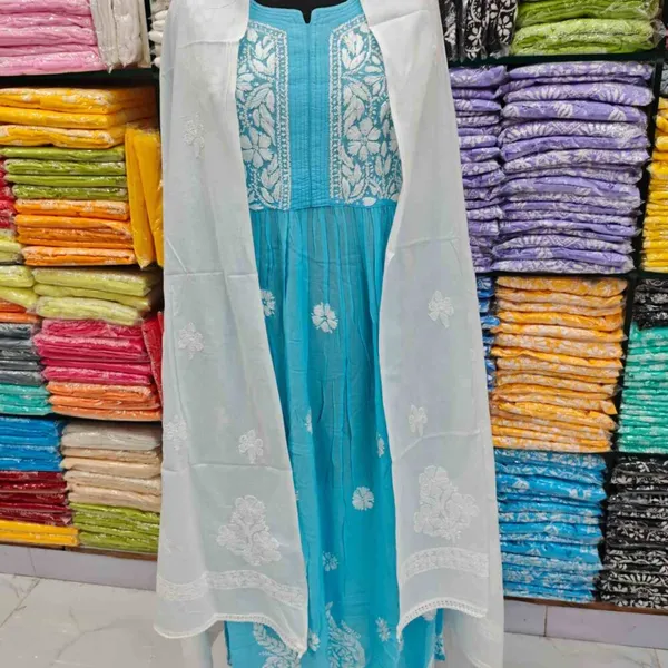 White_Hand_Embroidered_Lucknowi_Chikankari_Pure_Soft_Cotton_Dupatta