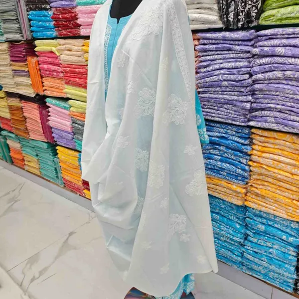 White_Hand_Embroidered_Lucknowi_Chikankari_Pure_Soft_Cotton_Dupatta