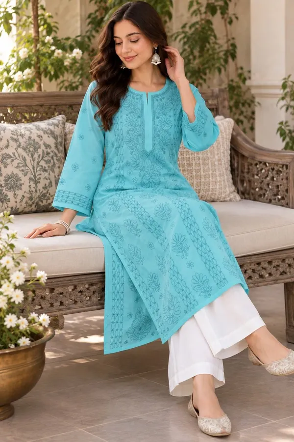 Sky_Blue_Handcrafted_Lucknowi_Chikan_Aabha_Cotton_Kurti