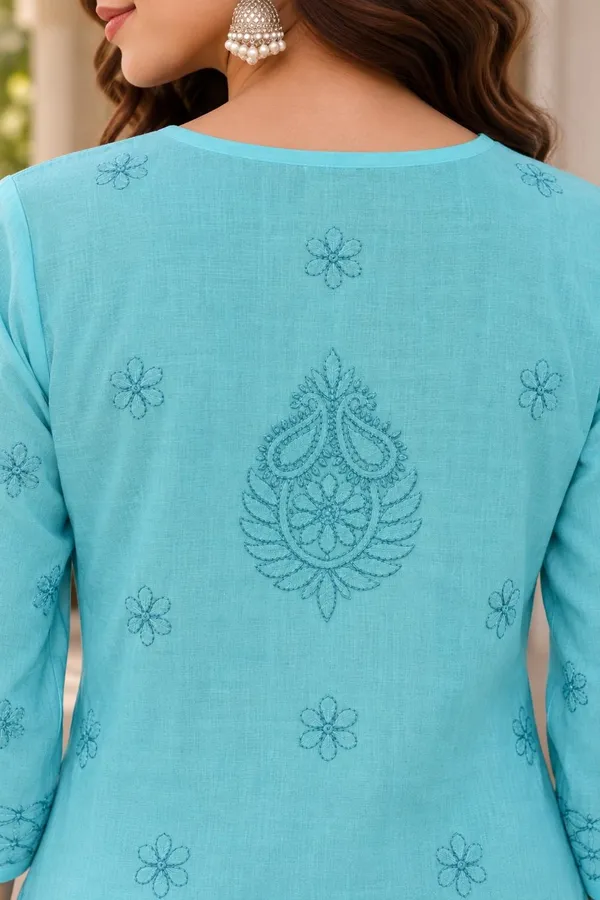 Sky_Blue_Handcrafted_Lucknowi_Chikan_Aabha_Cotton_Kurti
