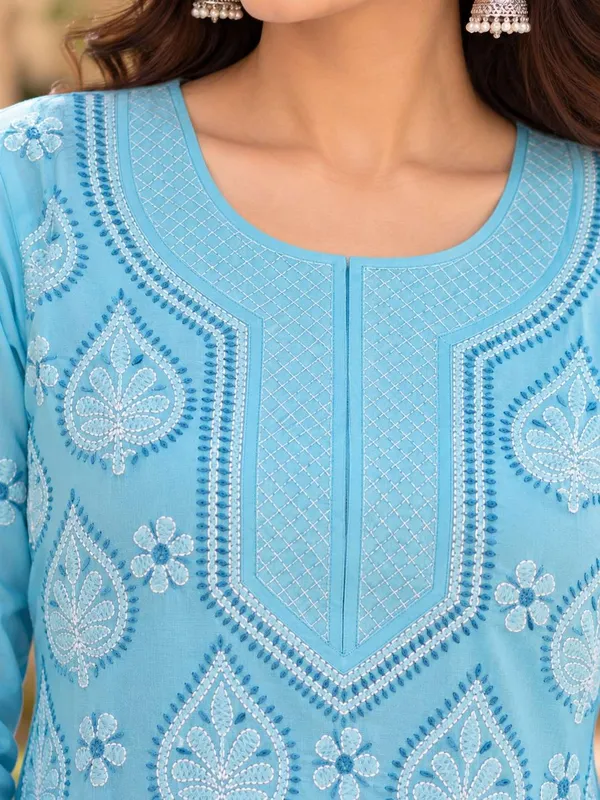 Sky_Blue_Voile_Cotton_Kurti