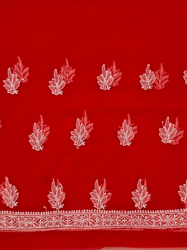 Cherry_Red_Hand_Crafted_Soft_Chiffon_Unstitched_Chikan_Suit_Set_Panel_Pattern