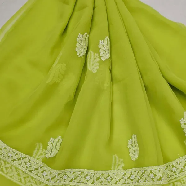 Neon_Lime_Green_Hand_Embroidered_Soft_Chiffon_Unstitched_Leaf_Chikankari_Suit_Set_With_Dupatta