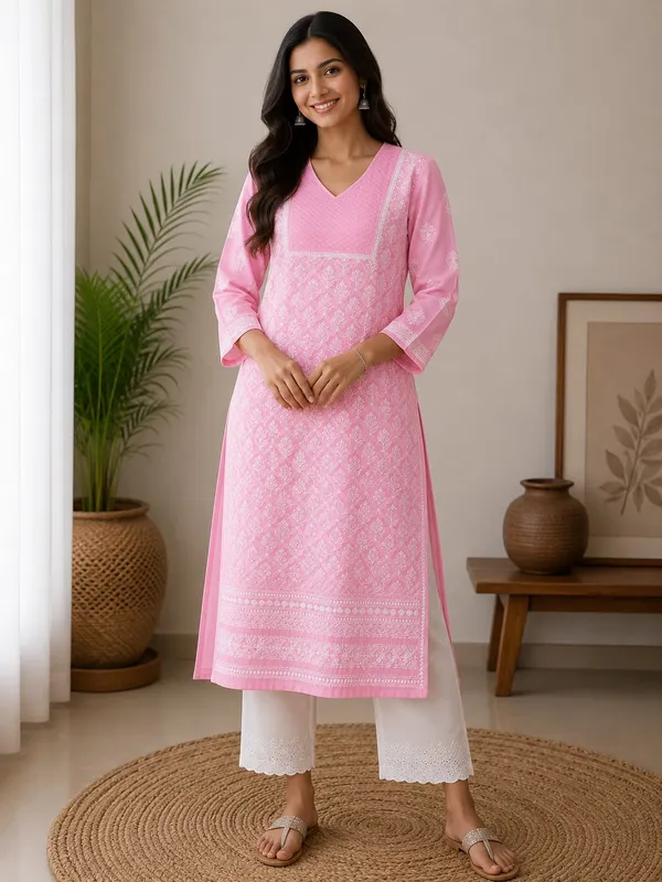 Baby_Pink_Kurti_Cotton_Full_Jaal_Work
