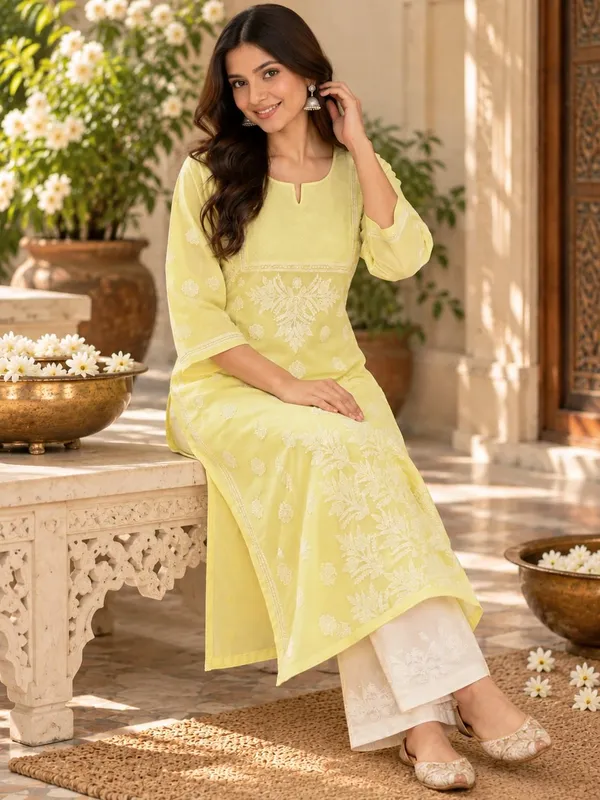Lemon_Yellow_Voile_Cotton_Kurti