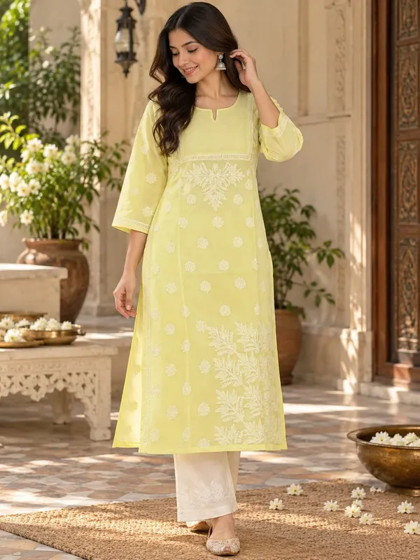 Lemon_Yellow_Voile_Cotton_Kurti