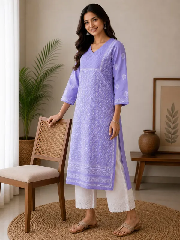 Lavender_Kurti_Cotton_Full_Jaal_Work