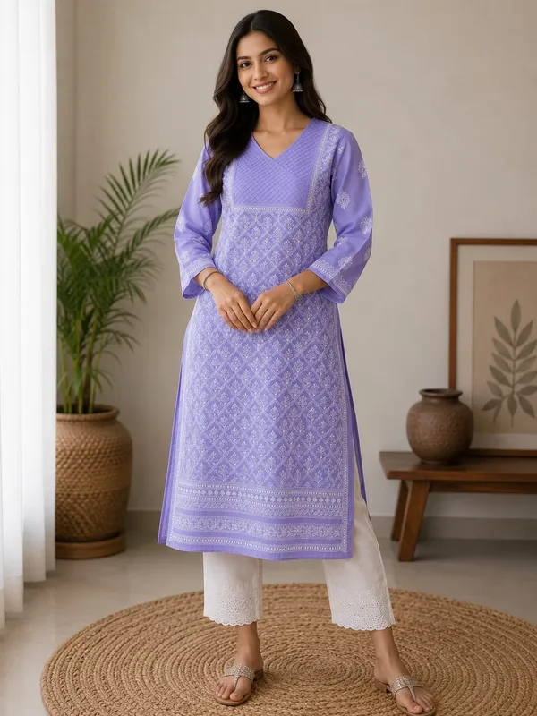 Lavender_Kurti_Cotton_Full_Jaal_Work