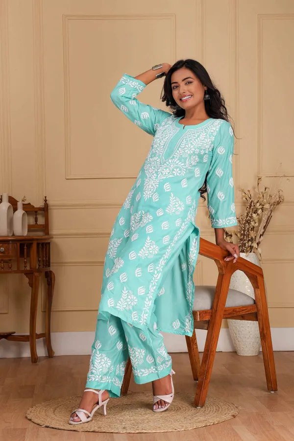 Soft_Teal_Muslin_Kurti_Set