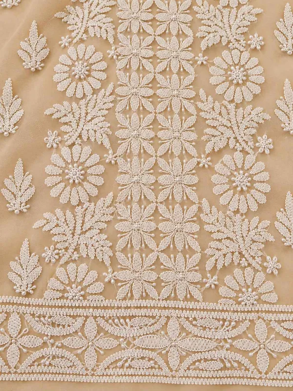 Cream_White_Hand_Crafted_Soft_Chiffon_Unstitched_Chikan_Suit_Set_Panel_Pattern