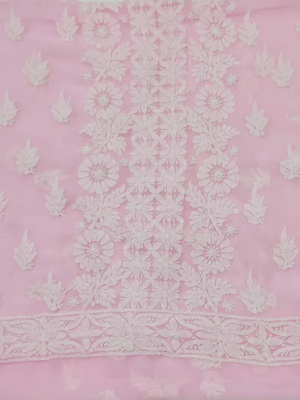 Baby_Pink_Hand_Crafted_Soft_Chiffon_Unstitched_Chikan_Suit_Set_Panel_Pattern