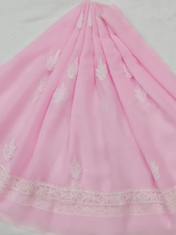 Baby_Pink_Hand_Crafted_Soft_Chiffon_Unstitched_Chikan_Suit_Set_Panel_Pattern