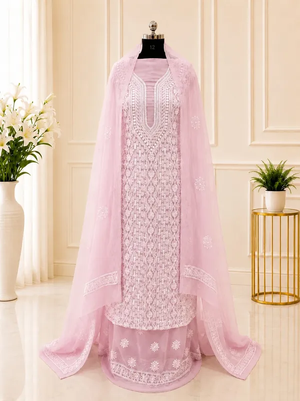 Blush_Pink_Chiffon_Front_Jaal_Suit_Piece_With_Dupatta