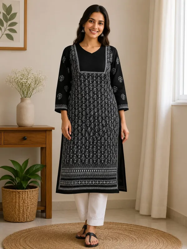 Jet_Black_Kurti_Cotton_Full_Jaal_Work