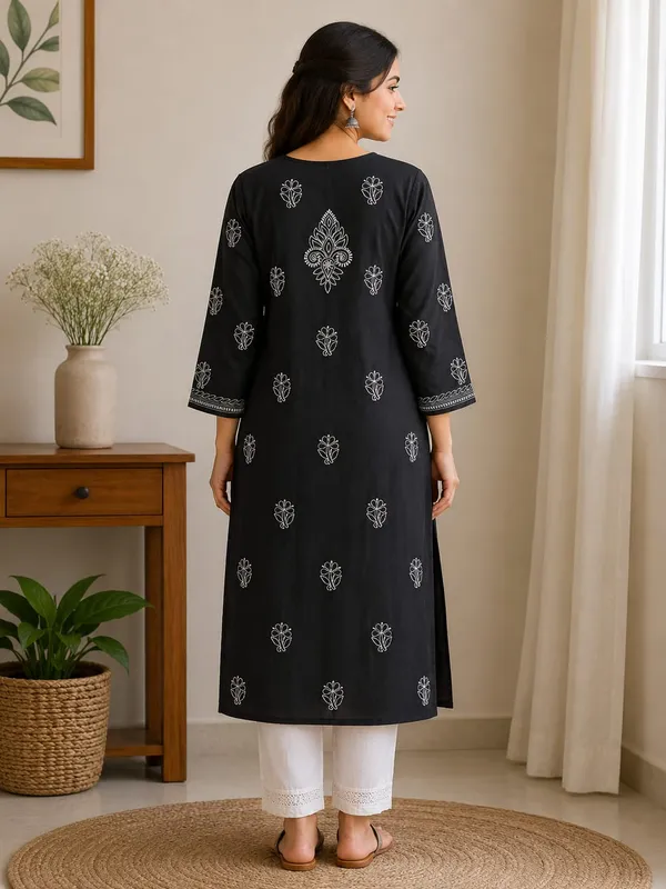 Jet_Black_Kurti_Cotton_Full_Jaal_Work
