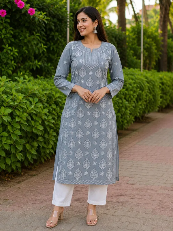 Smoke_Grey_Voile_Cotton_Kurti