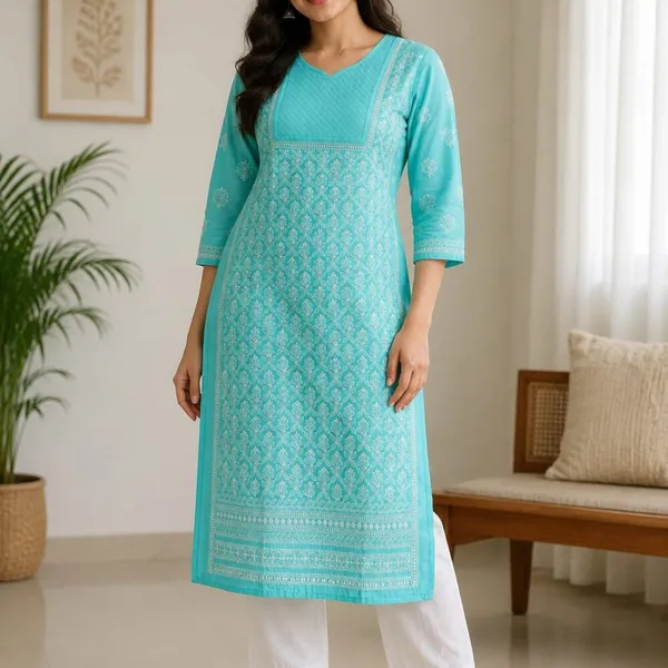 Aqua_Blue_Kurti_Cotton_Full_Jaal_Work