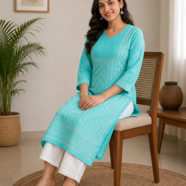 Aqua_Blue_Kurti_Cotton_Full_Jaal_Work
