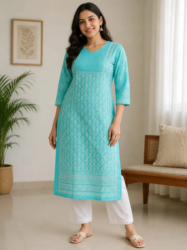 Aqua_Blue_Kurti_Cotton_Full_Jaal_Work