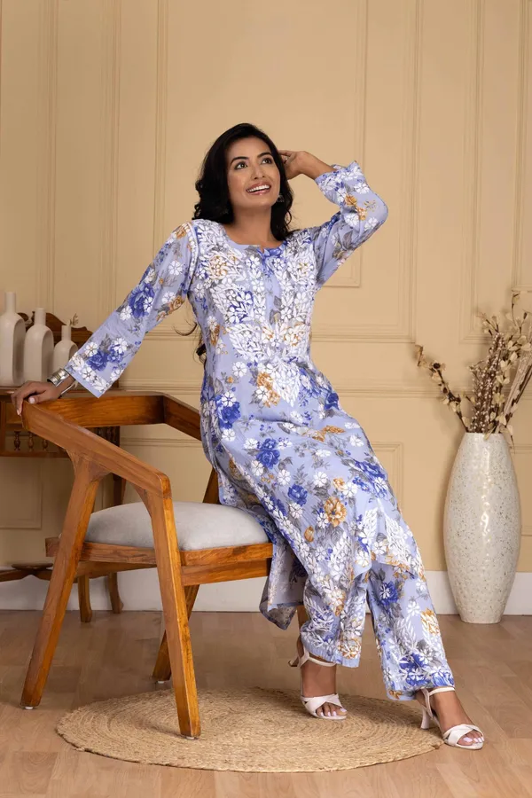 Light_Purple_Blue_Floral_Mul_Cotton_Kurti_Set
