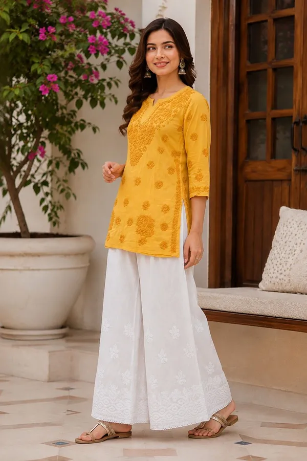 White_Hand_Embroidered_Lucknowi_Chikankari_Sharara