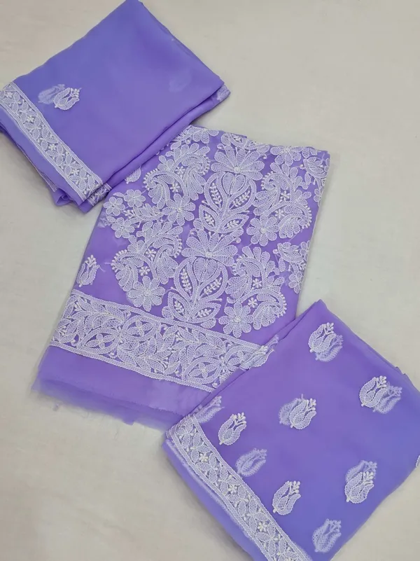 Soft_Lavender_Hand_Embroidered_Soft_Chiffon_Unstitched_Garth_Chikankari_Suit_Set_With_Dupatta