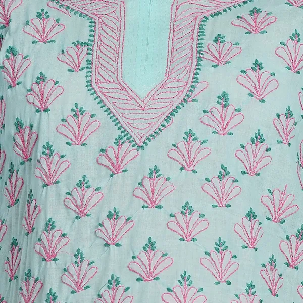 Mint_Green_Hand_Embroidered_Chikan_Cotton_Top_With_Contrast_Thread_Work