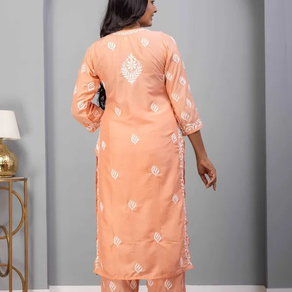 Peach_Muslin_Kurti_Set