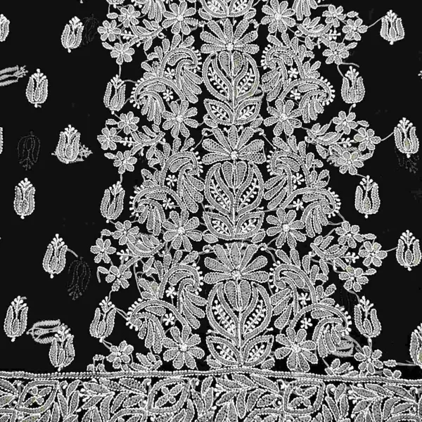 Black_Hand_Embroidered_Soft_Chiffon_Garth_Chikankari_Suit_Set_With_Dupatta