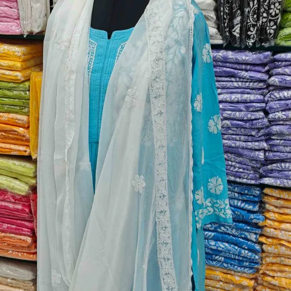 White_Hand_Embroidered_Lucknowi_Chikankari_Pure_Soft_Chiffon_Dupatta