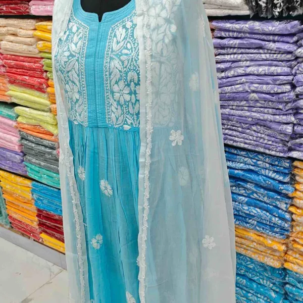 White_Hand_Embroidered_Lucknowi_Chikankari_Pure_Soft_Chiffon_Dupatta