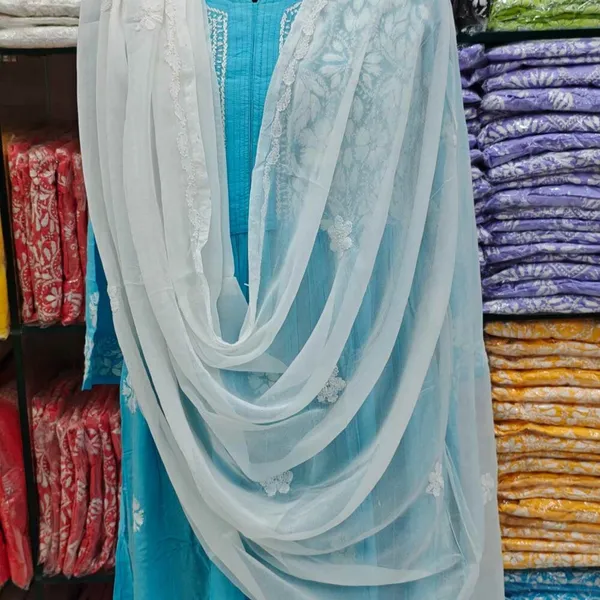 White_Hand_Embroidered_Lucknowi_Chikankari_Pure_Soft_Chiffon_Dupatta
