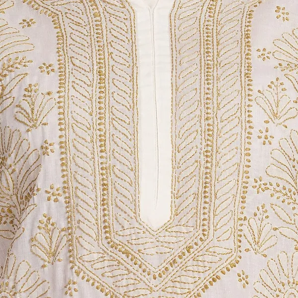 Cream_Hand_Embroidered_Chikan_Cotton_Kurti